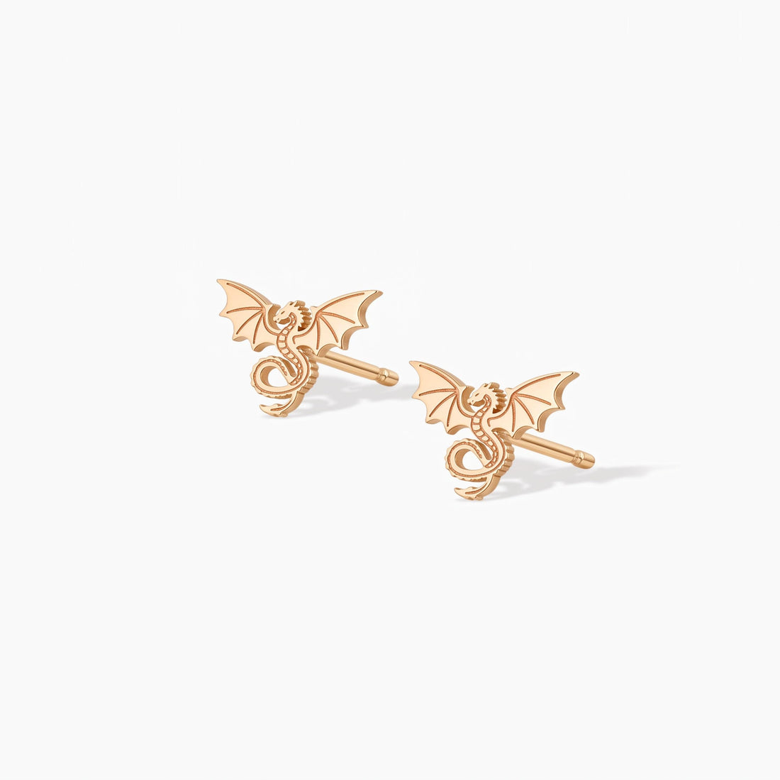 Winged Dragon Charm Stud Earrings