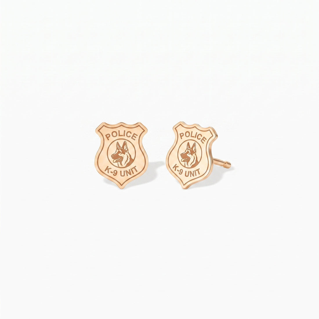German Shepherd Charm Stud Earrings