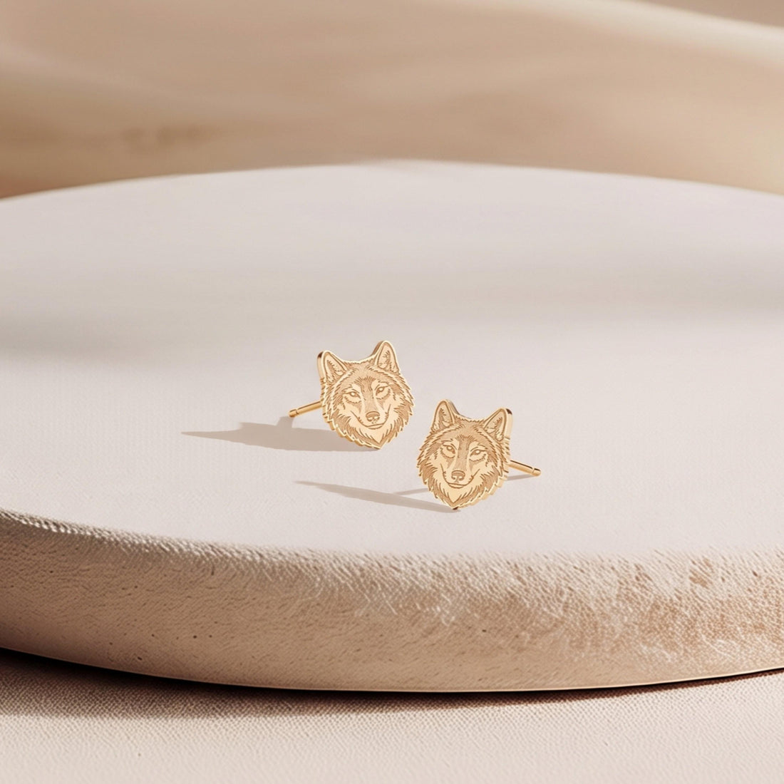 Wolf Head Stud Earrings