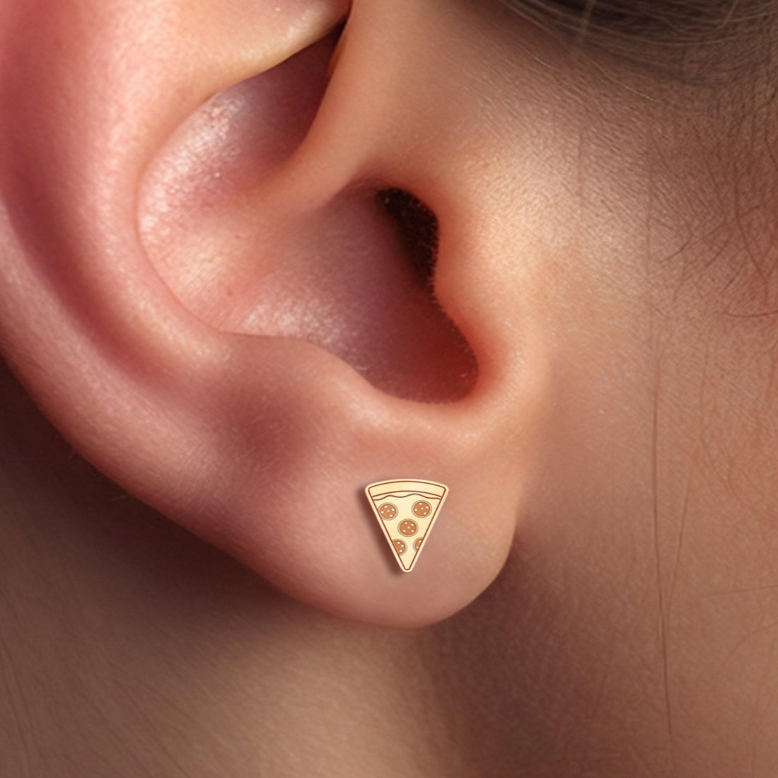 Pizza Slice Foodie Charm Stud Earrings