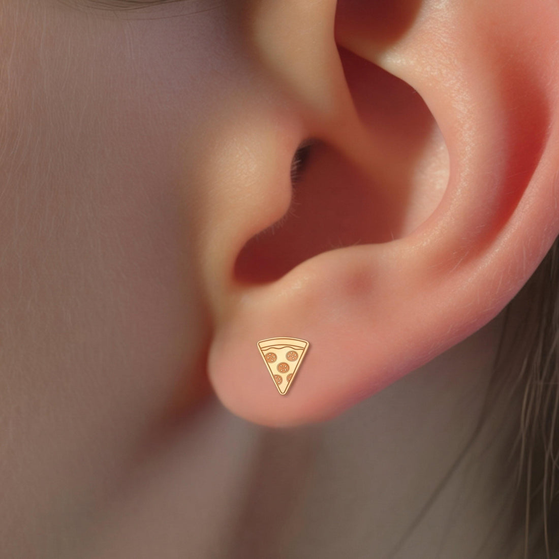 Pizza Slice Foodie Charm Stud Earrings