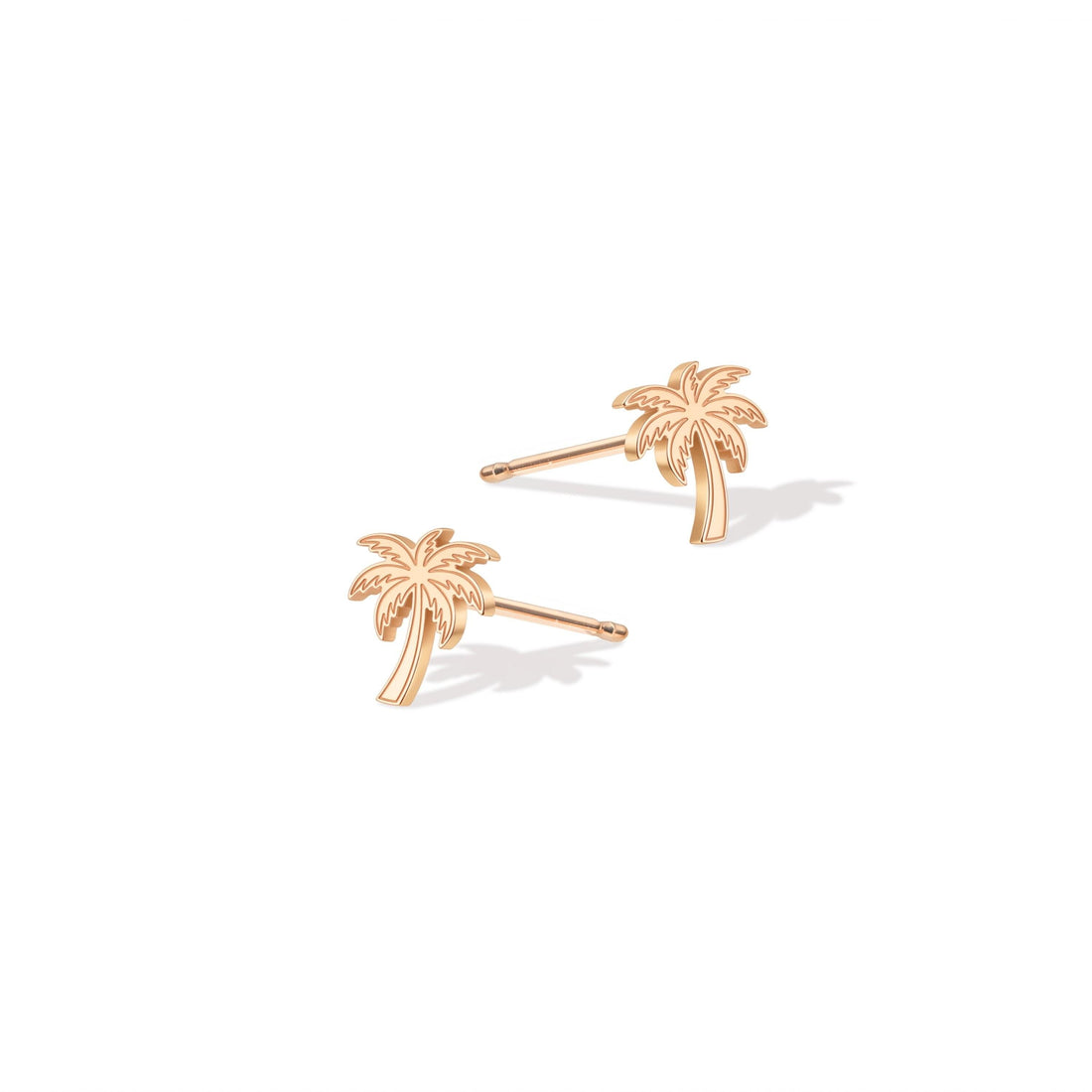 Palm Tree Charm Stud Earrings