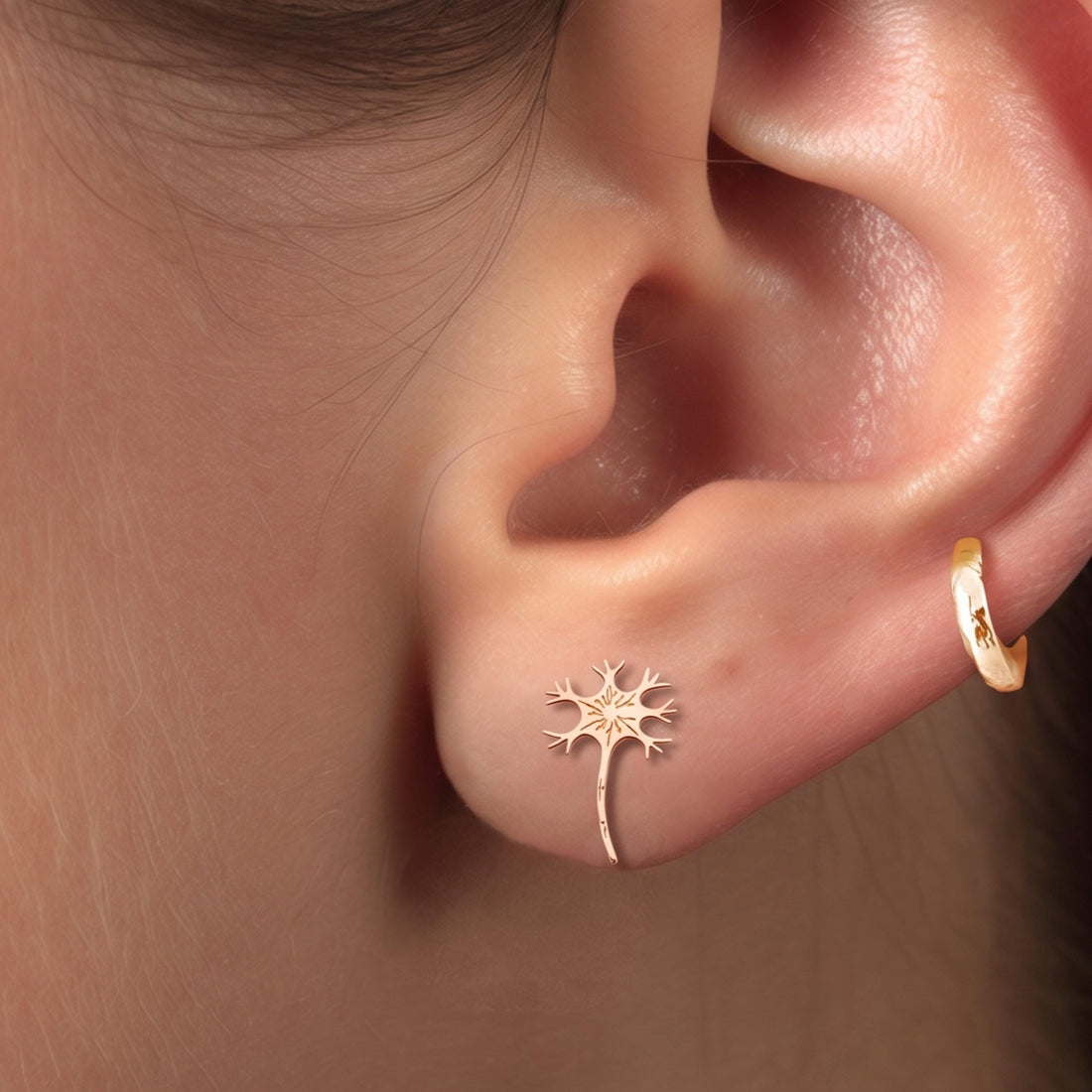 Neuron Charm Stud Earrings