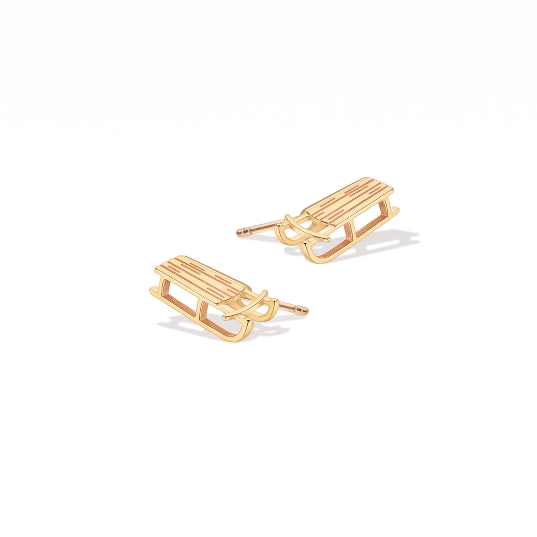 Snow Sled Charm Stud Earrings