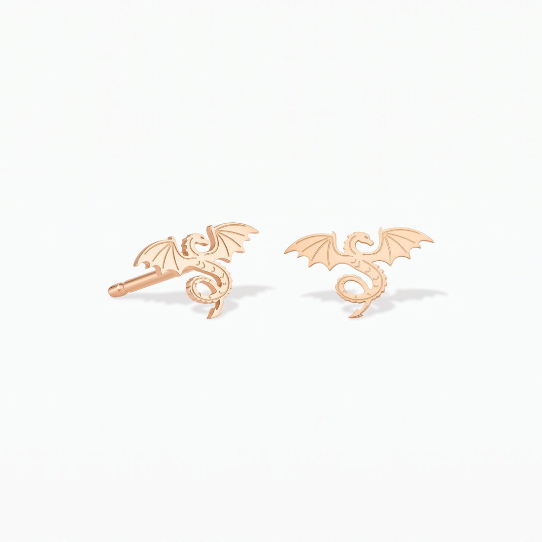 Winged Dragon Charm Stud Earrings