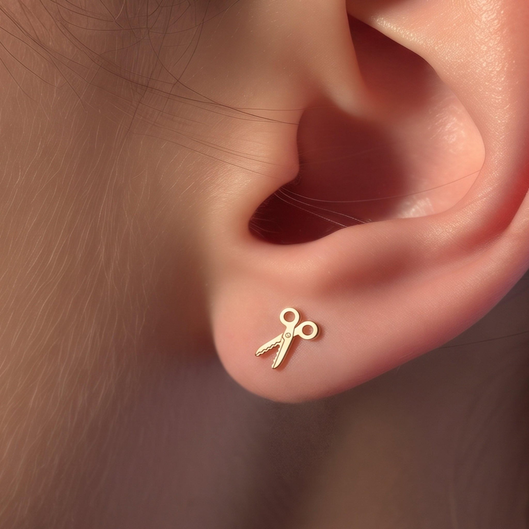 Barber Scissors Stud Earrings