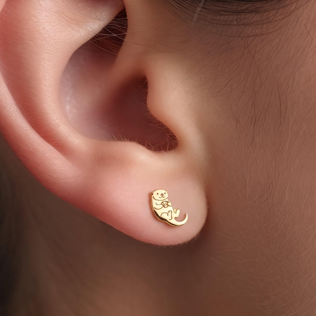 Eating Otter Stud Earrings