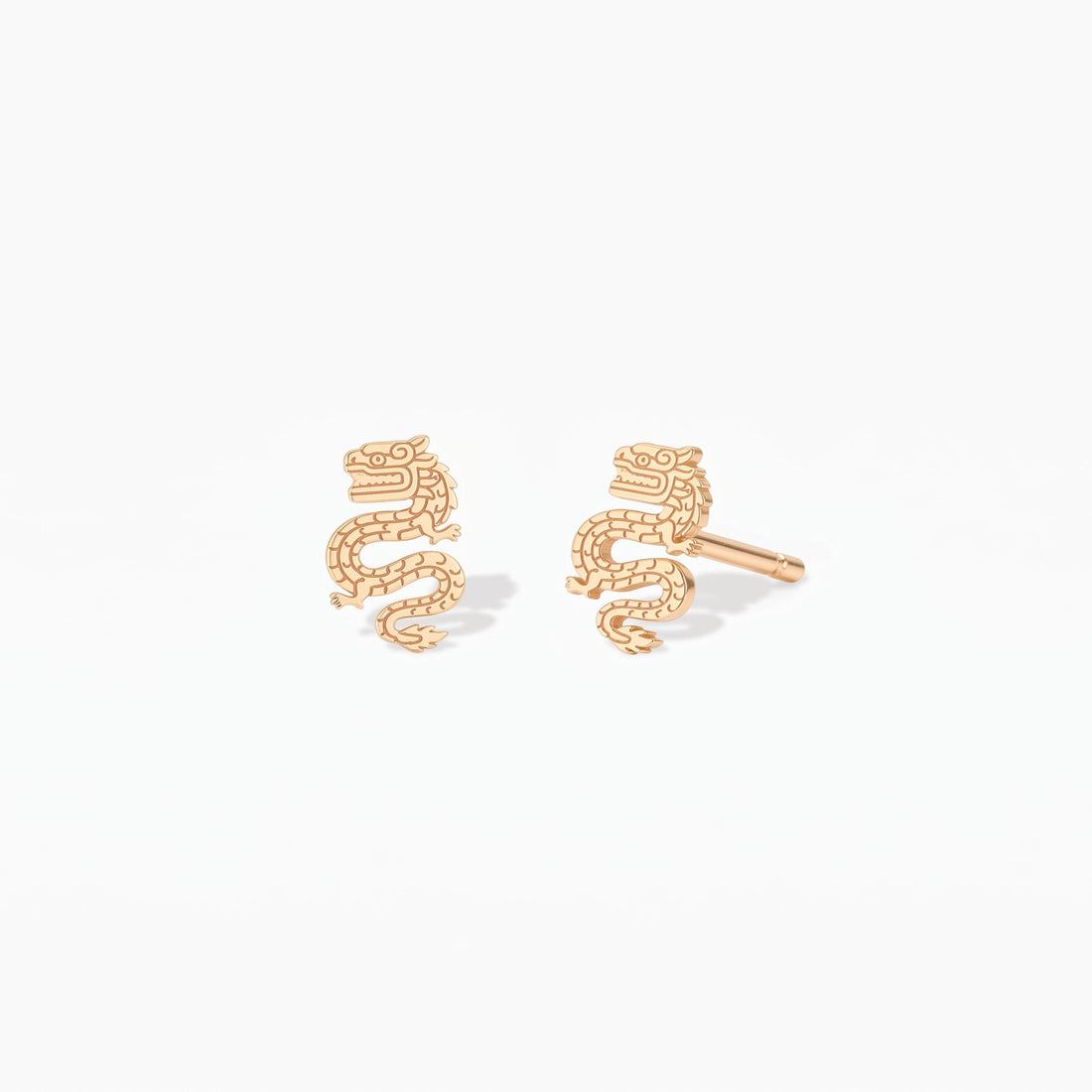 Chinese Dragon Charm Stud Earrings