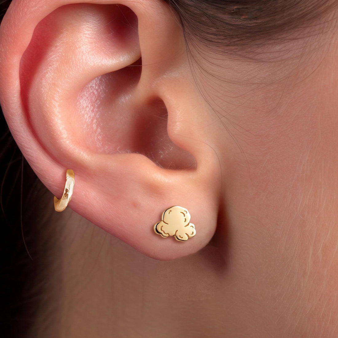 Popcorn Charm Stud Earrings