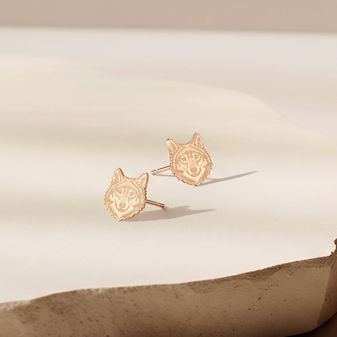 Wolf Head Stud Earrings