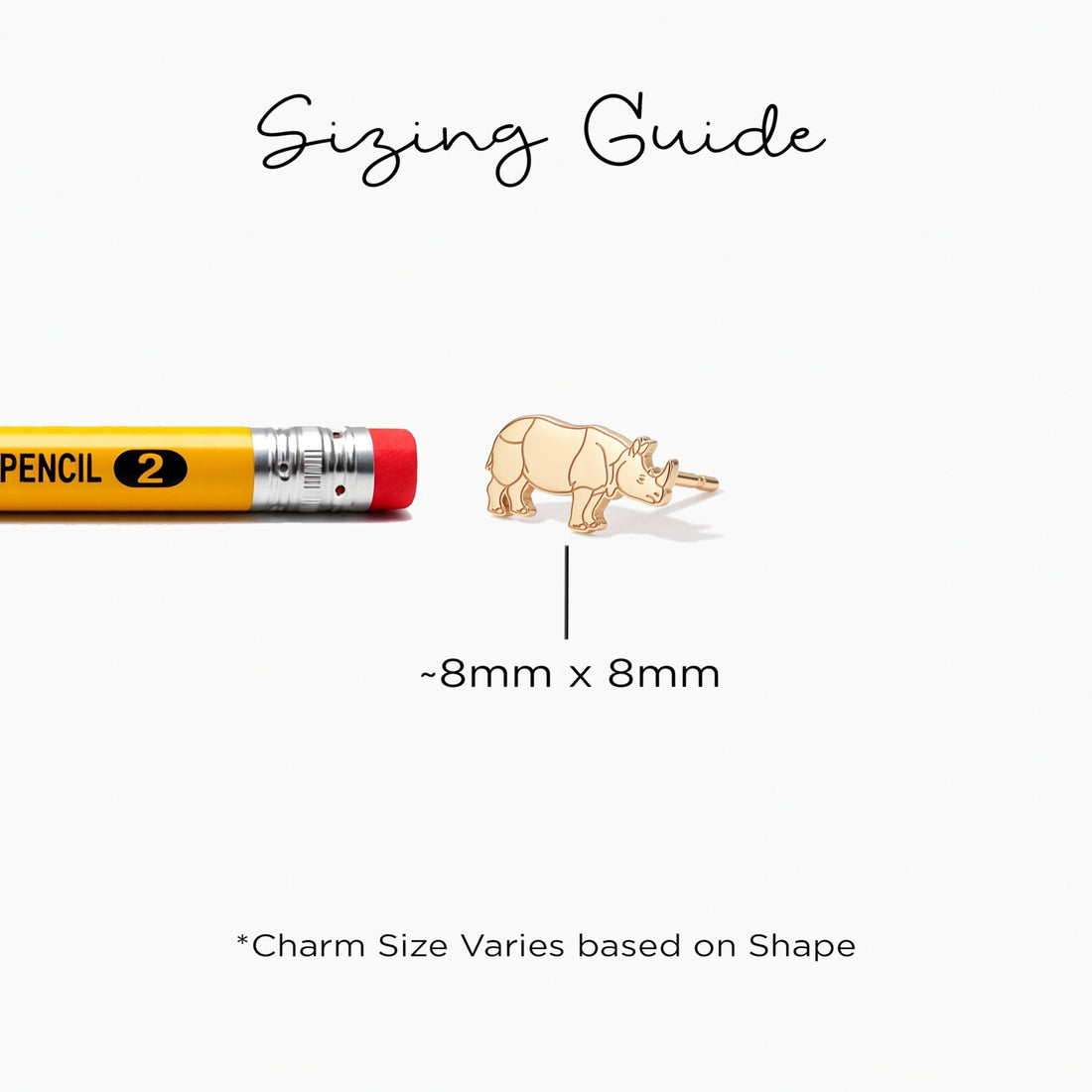 Rhino Charm Stud Earrings