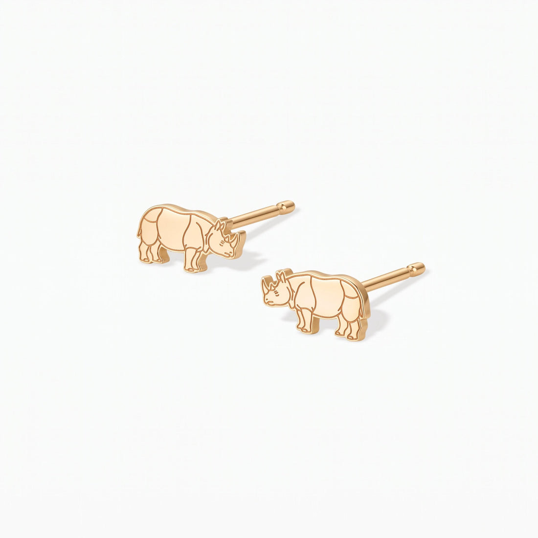 Rhino Charm Stud Earrings