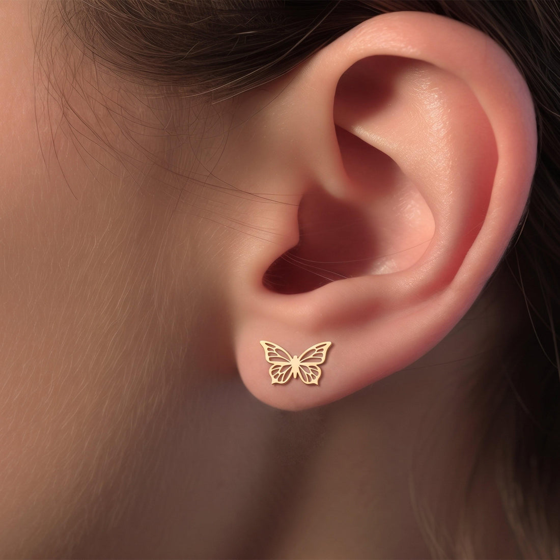 Butterfly Cutout Stud Earrings