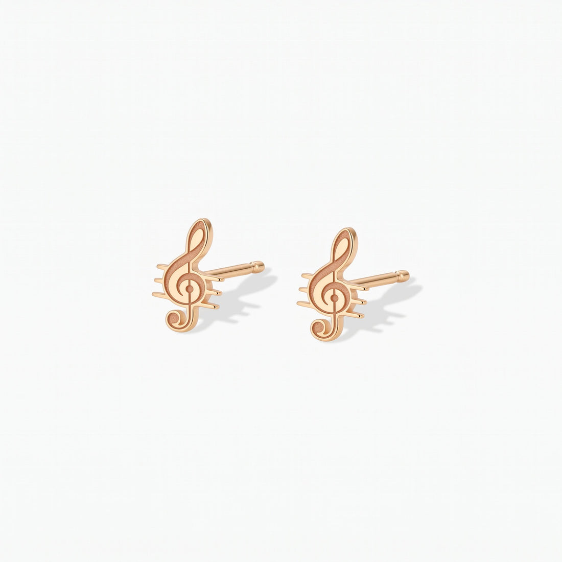 Treble Clef Charm Stud Earrings
