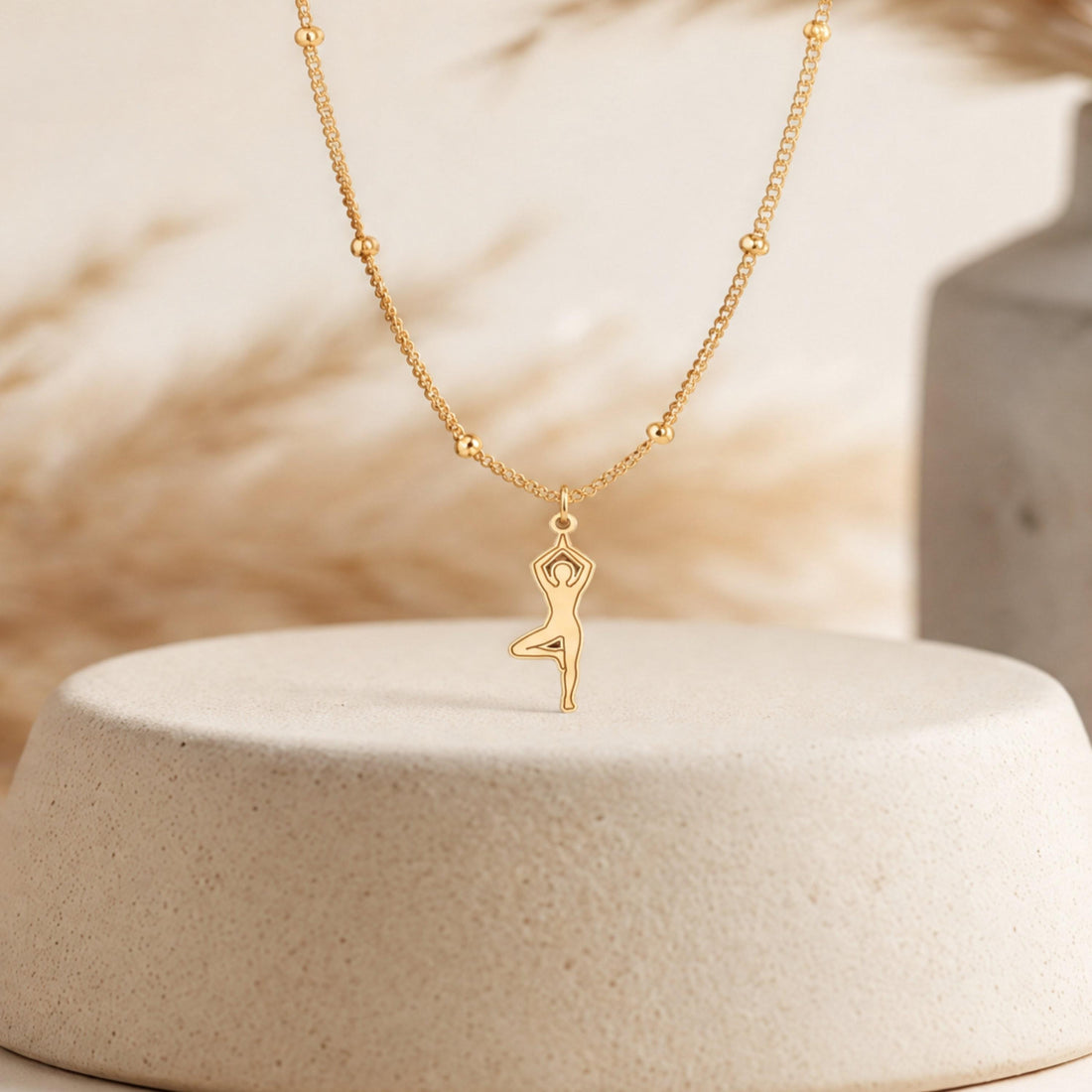 Yoga Pose Beady Necklace