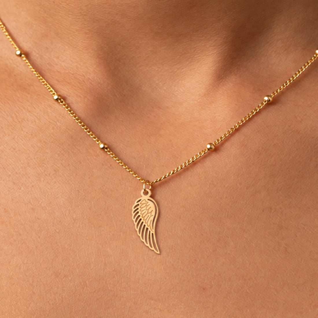 Angel Wing Beady Necklace