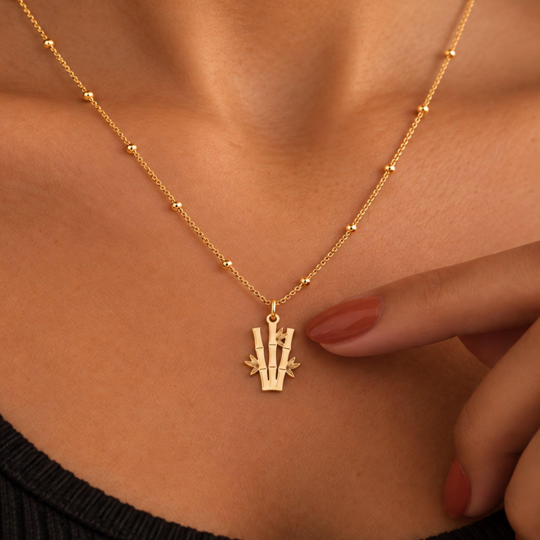 Bamboo Stalks Charm Necklace