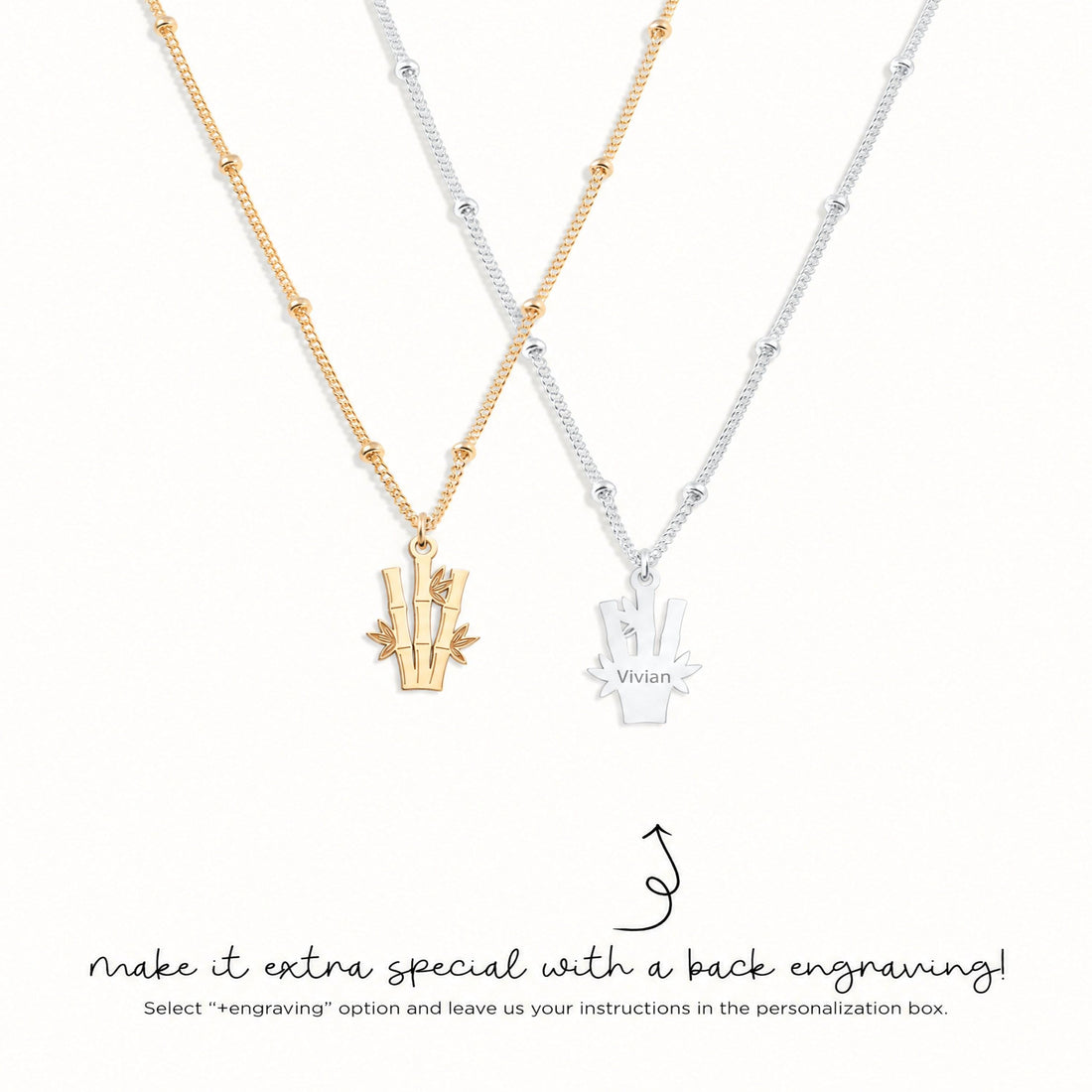 Bamboo Stalks Charm Necklace