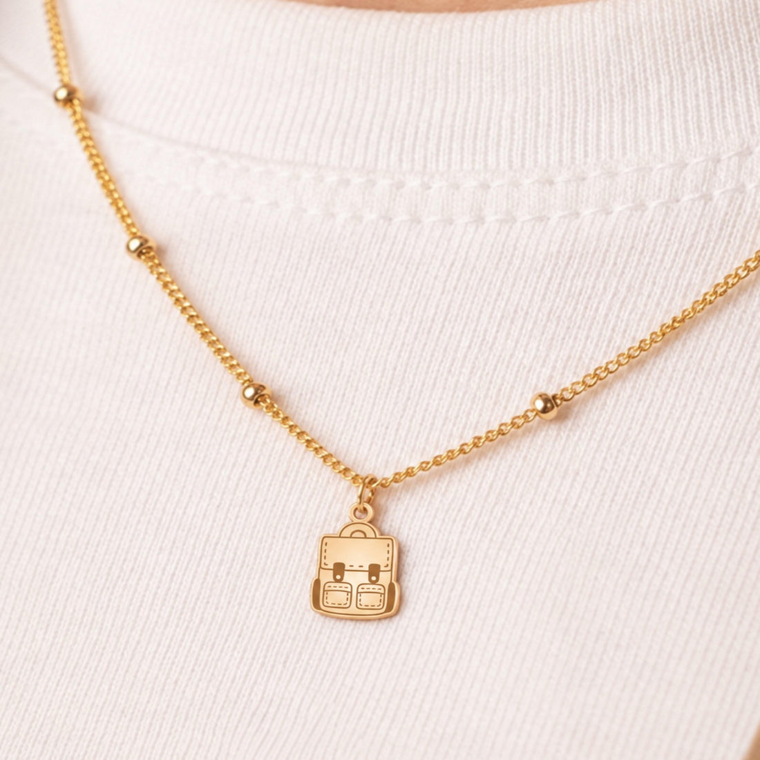 Backpack Charm Beady Necklace