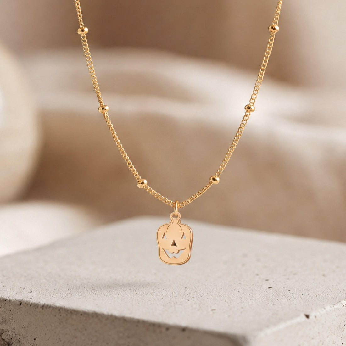 Jack O Lantern Beady Necklace