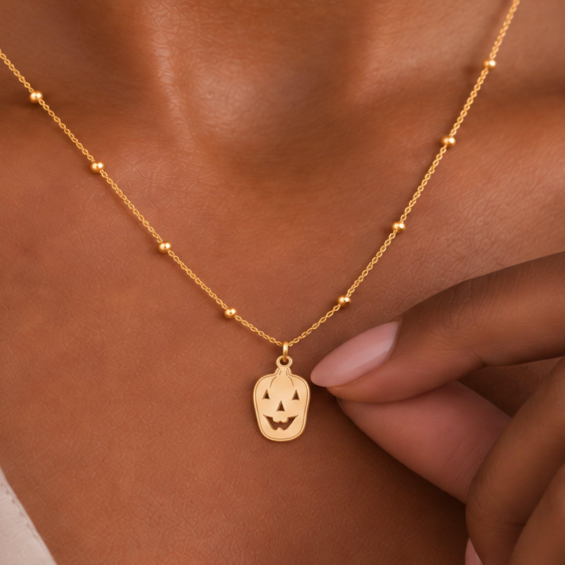 Jack O Lantern Beady Necklace