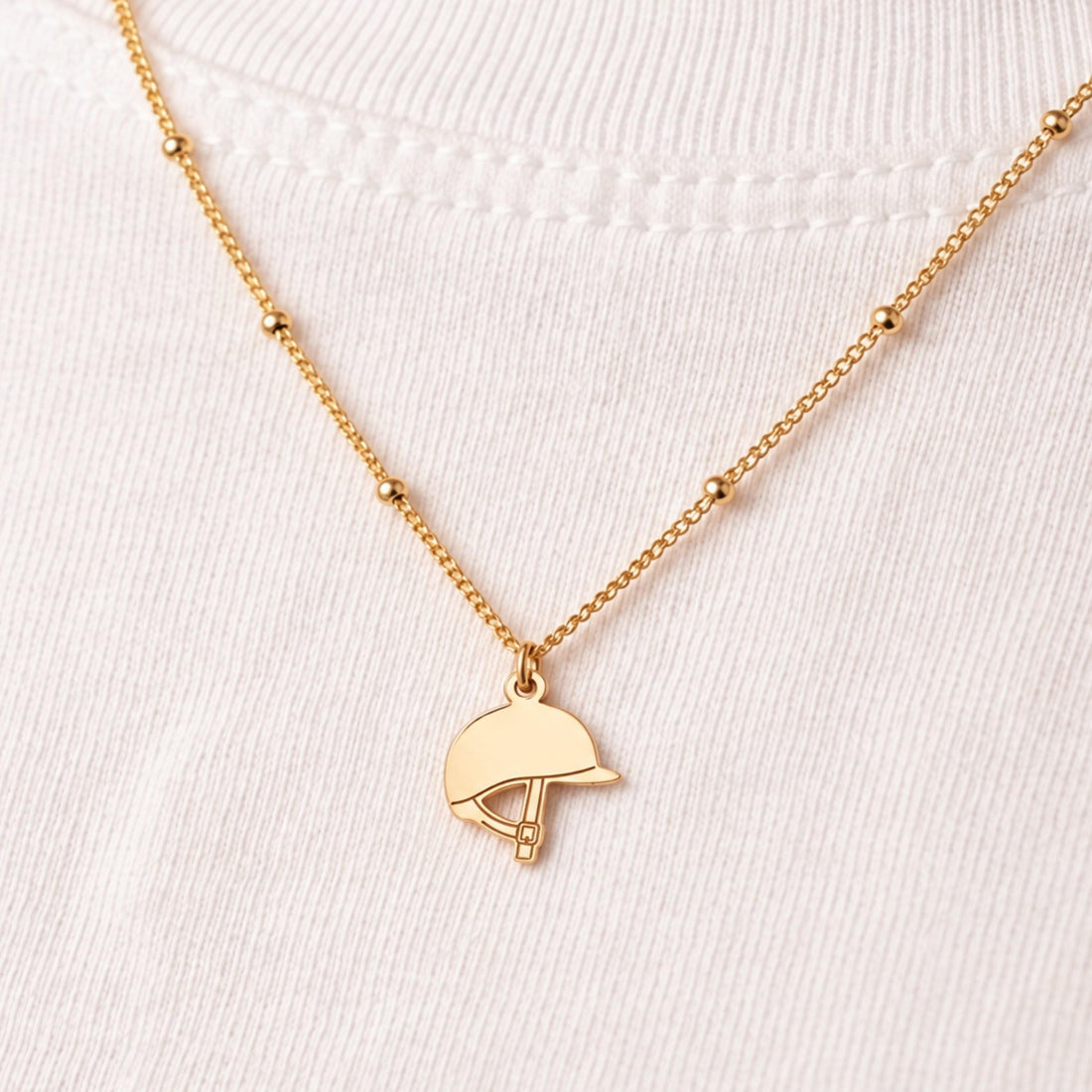Riding Helmet Charm Necklace