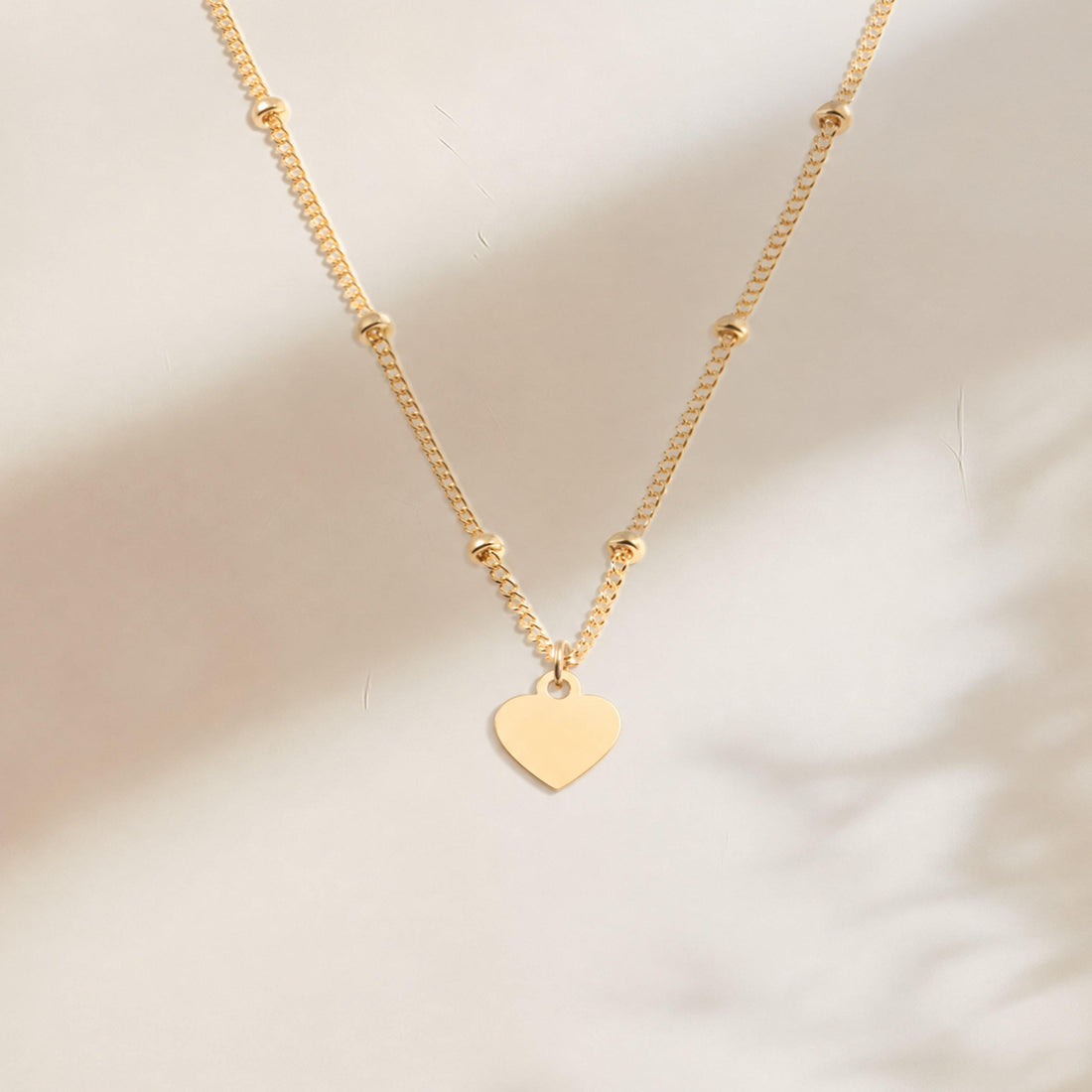Heart Charm Beady Necklace
