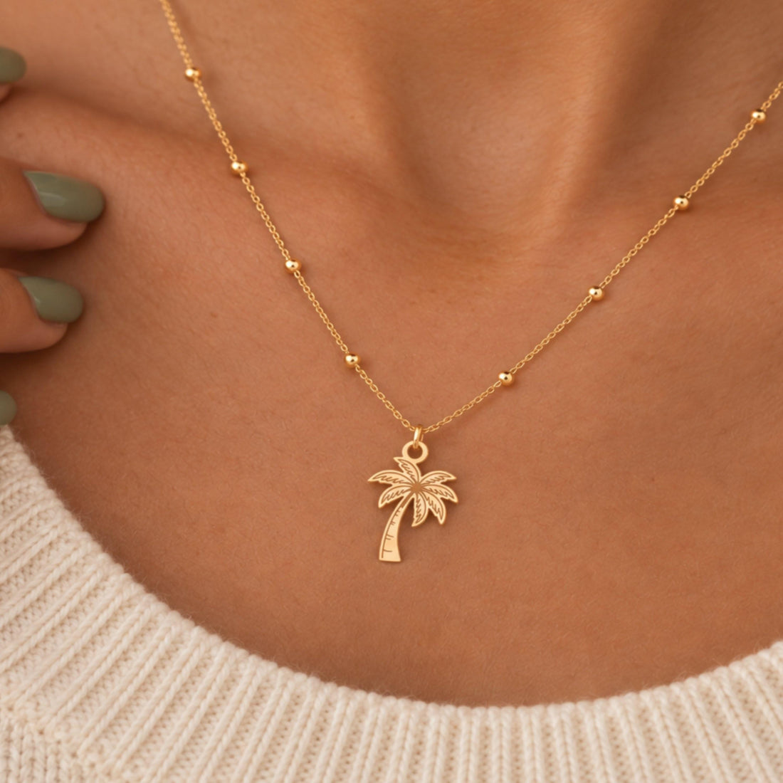Palm Tree Charm Necklace