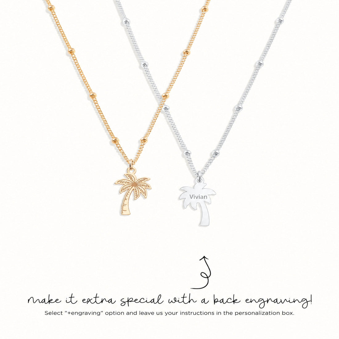 Palm Tree Charm Necklace