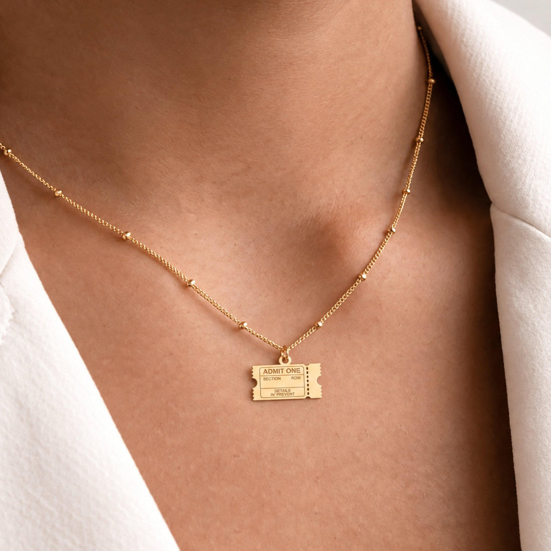 Movie Ticket Beady Necklace