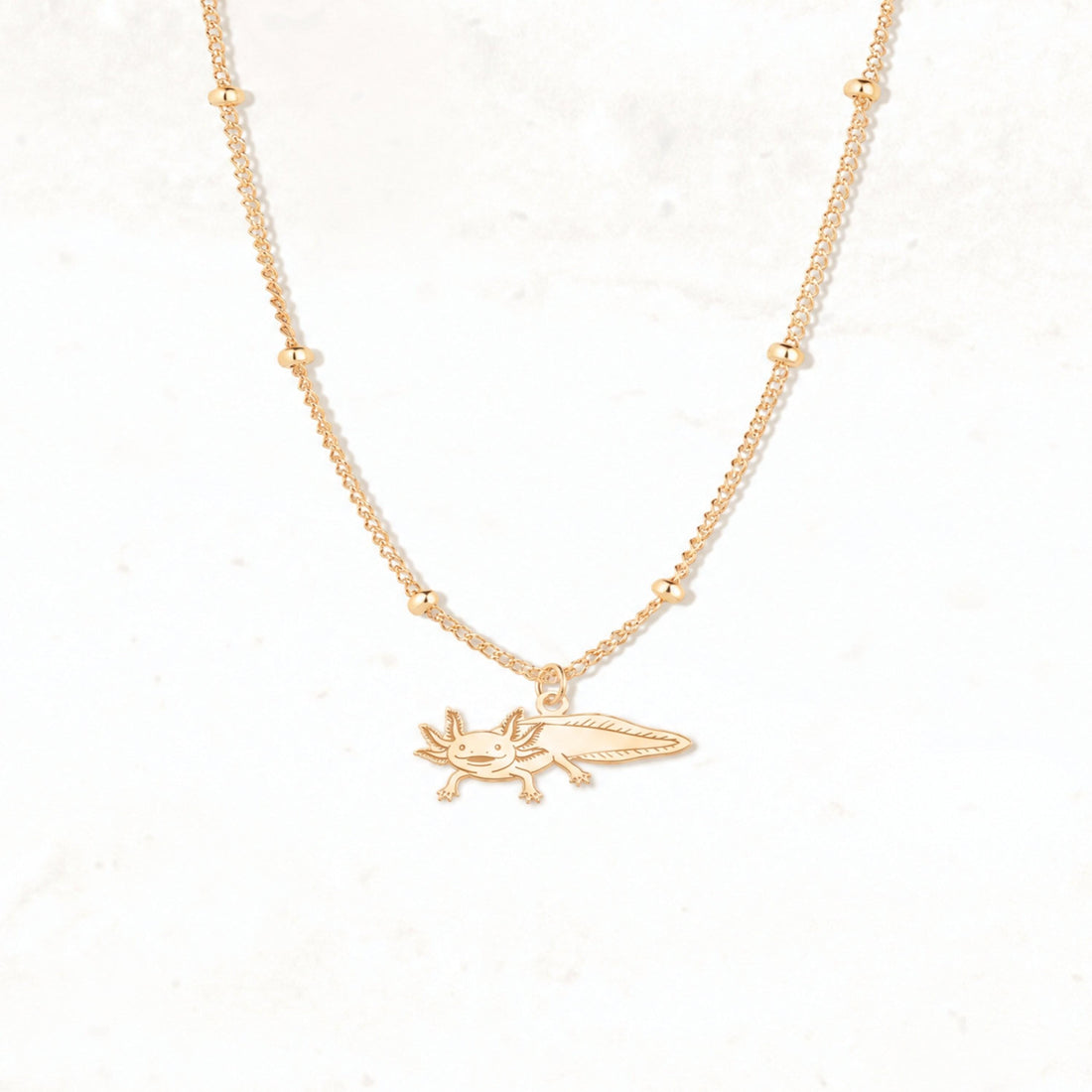 Axolotl Charm Beady Necklace