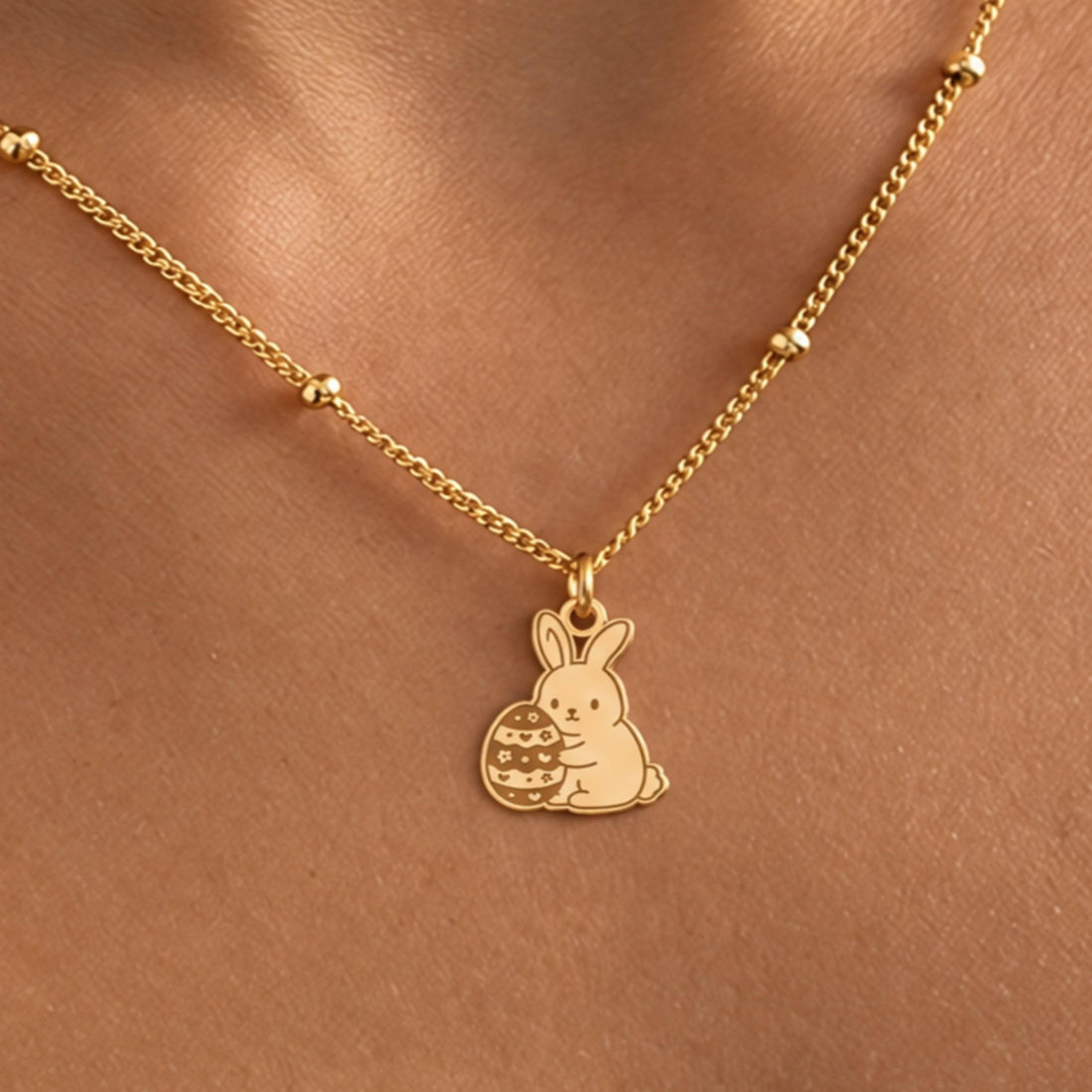 Bunny Rabbit Beady Necklace