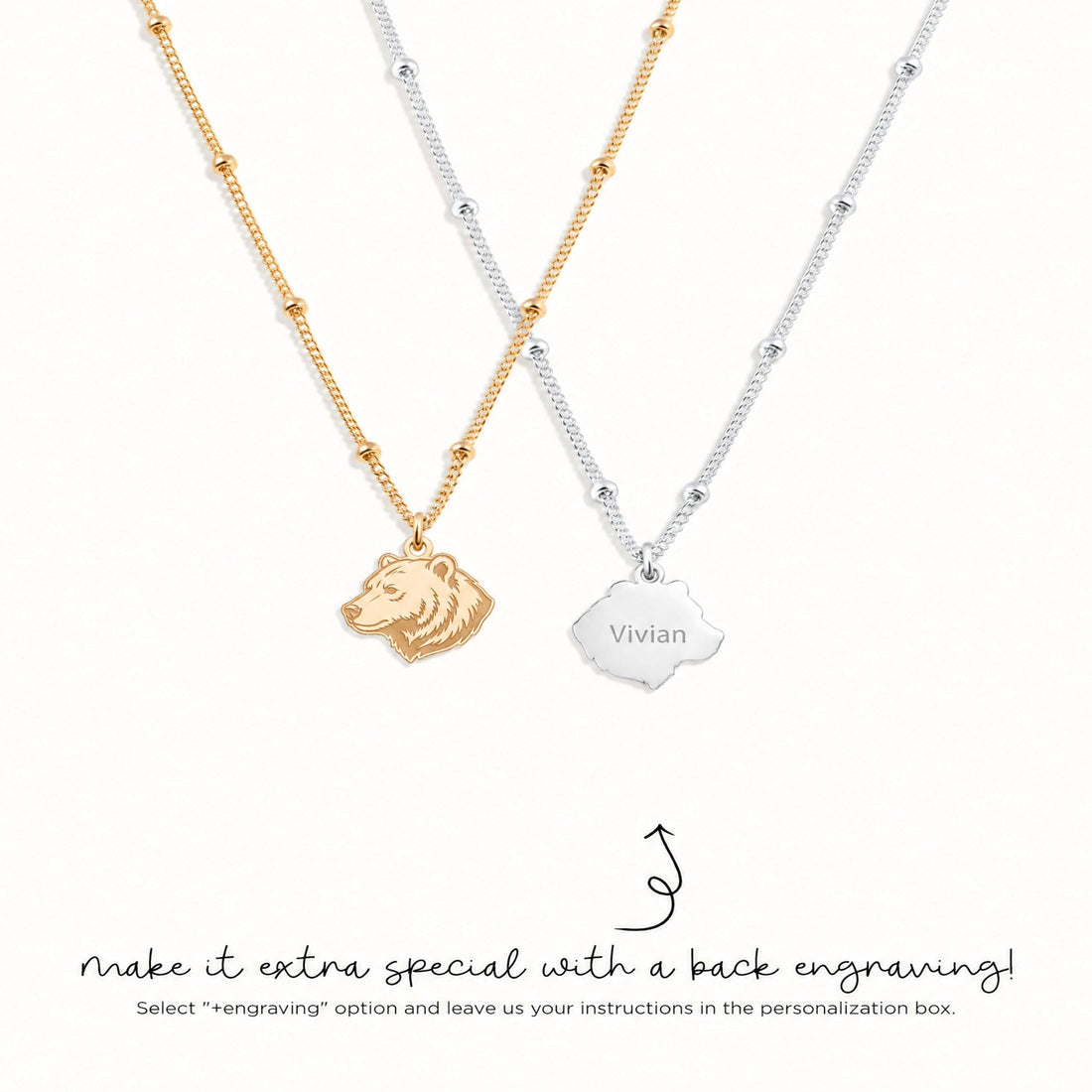 Bear Head Charm Necklace
