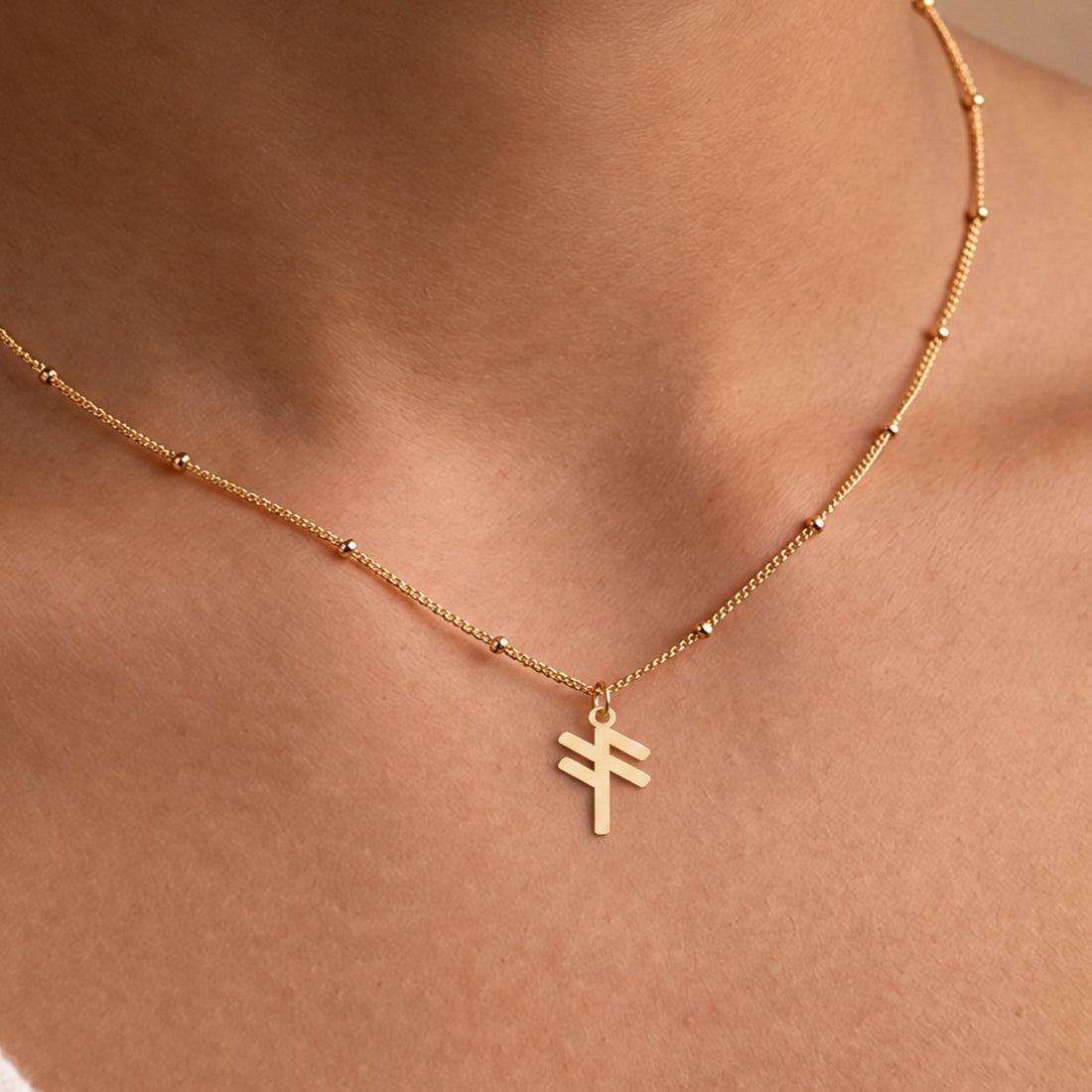 Rune Symbol Beady Necklace