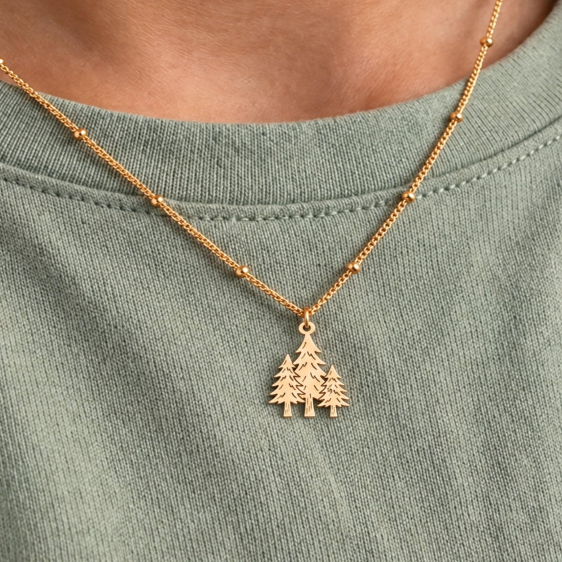 Pine Tree Beady Necklace