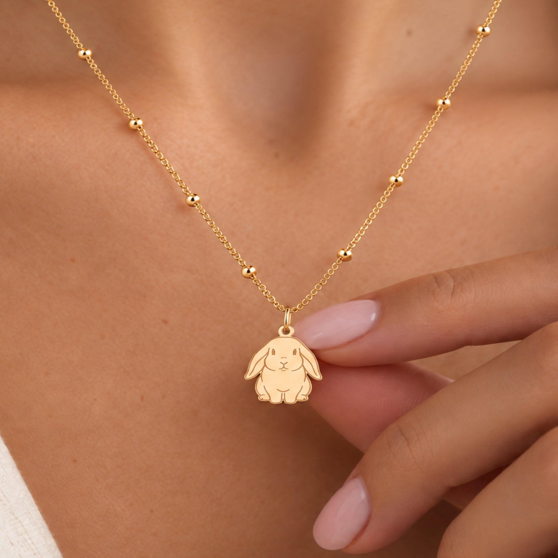 Lop Bunny Charm Necklace