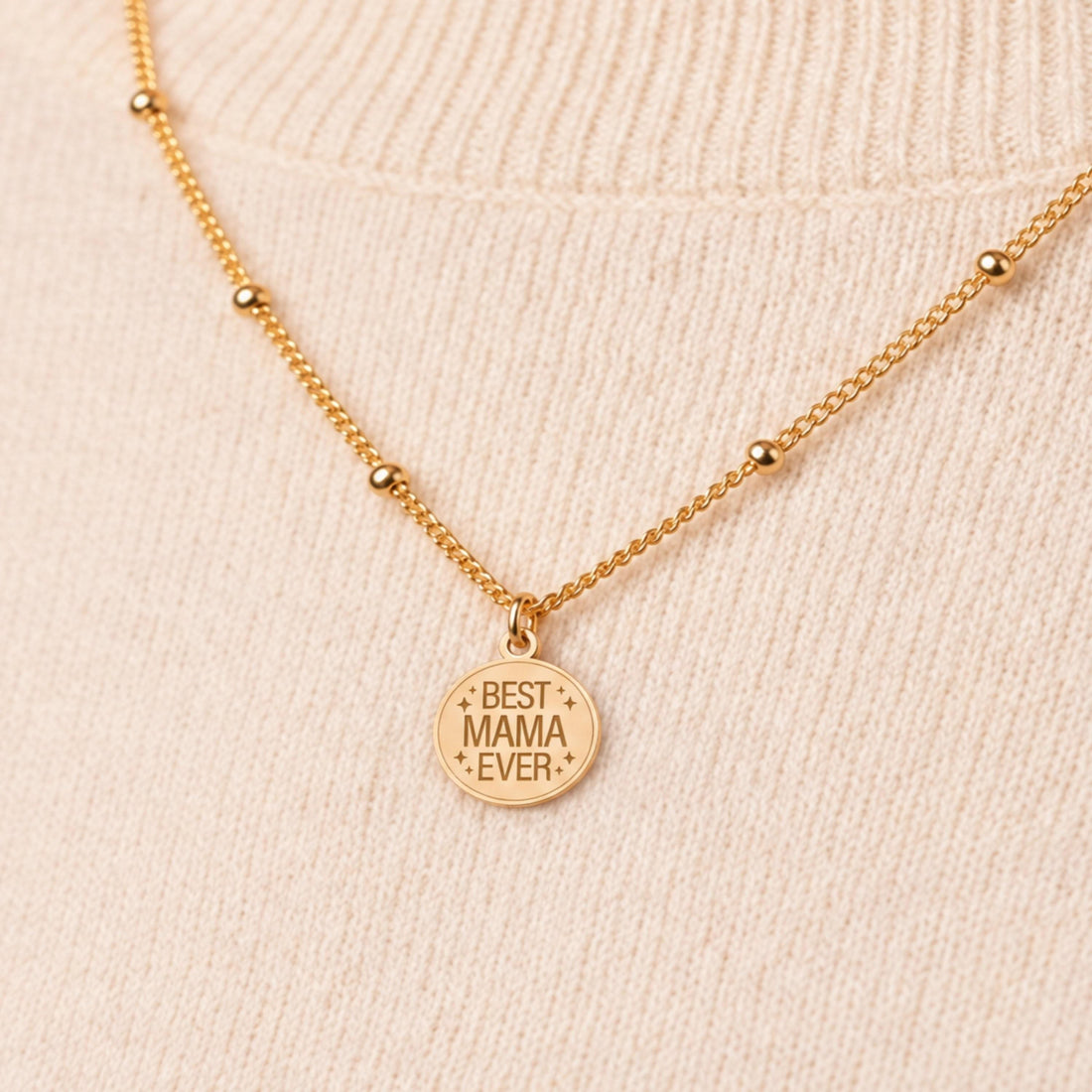 Mama Medallion Beady Necklace