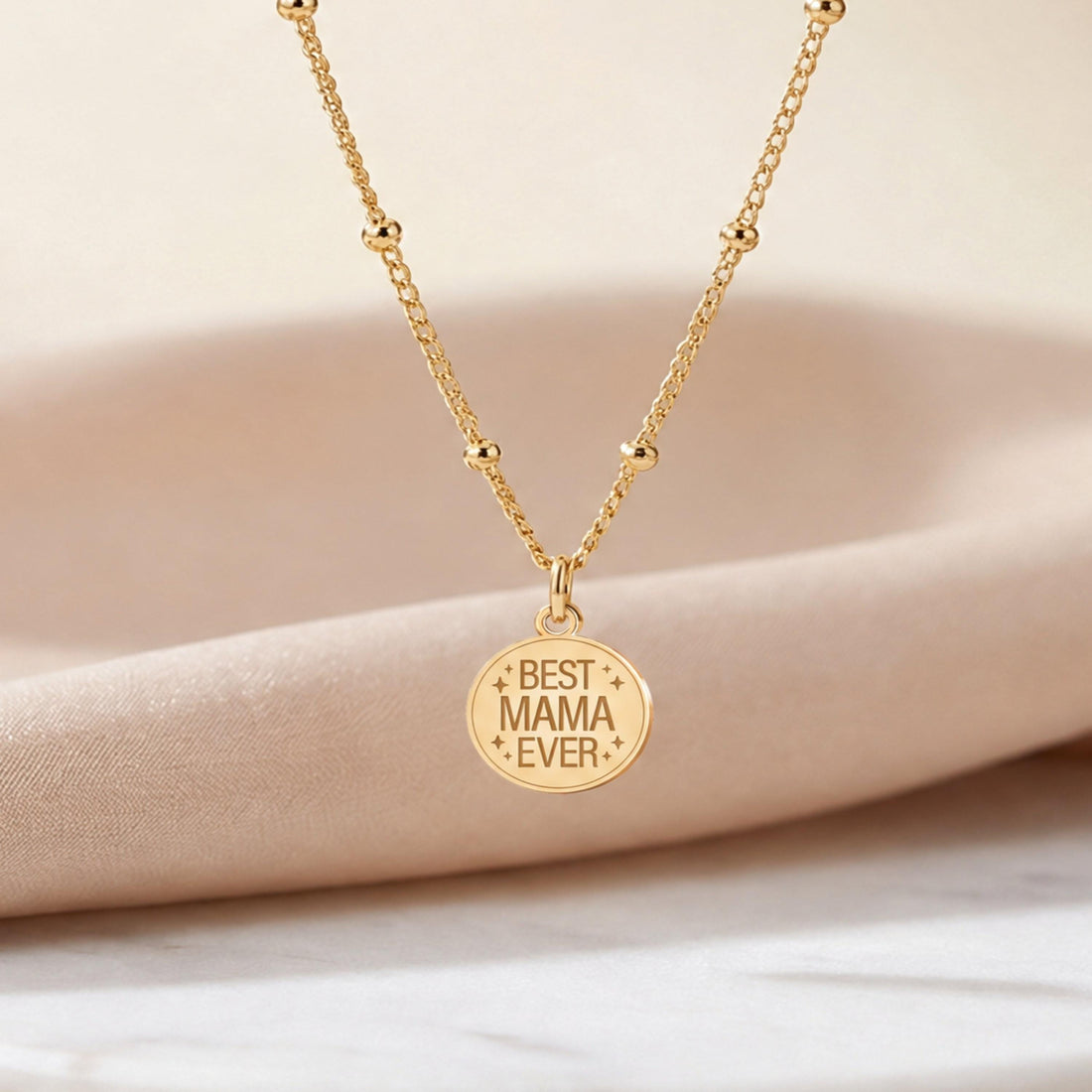 Mama Medallion Beady Necklace