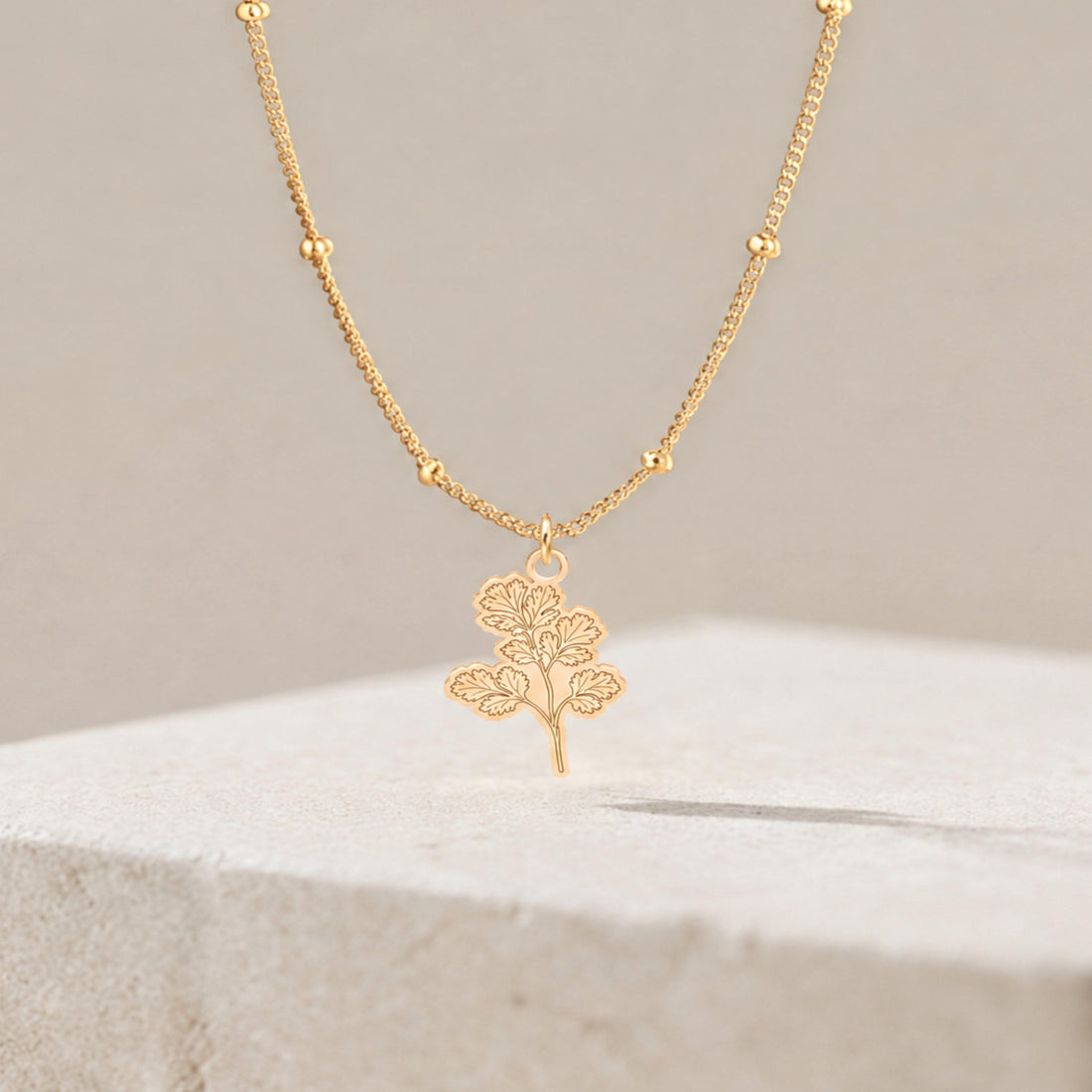 Parsley Leaf Charm Necklace