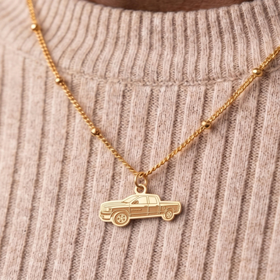 Pickup Truck Charm Necklace