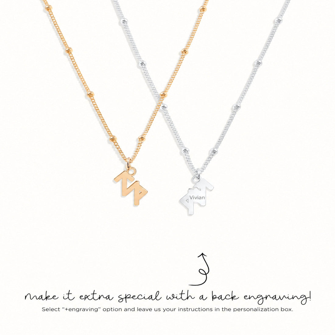Sagittarius Charm Beady Necklace