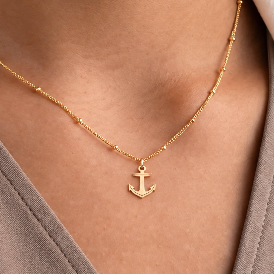 Nautical Anchor Charm Necklace