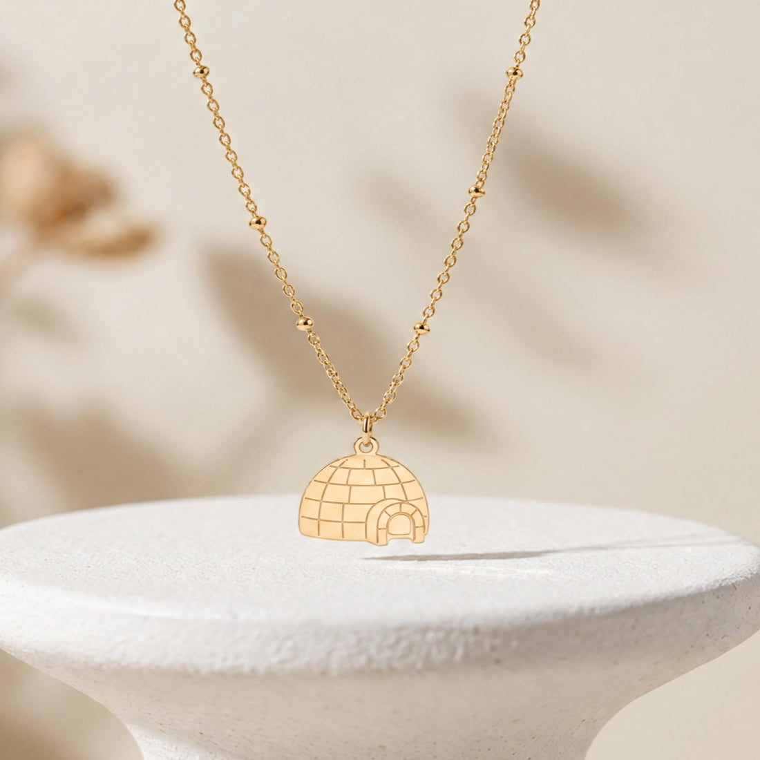 Igloo Charm Beady Necklace