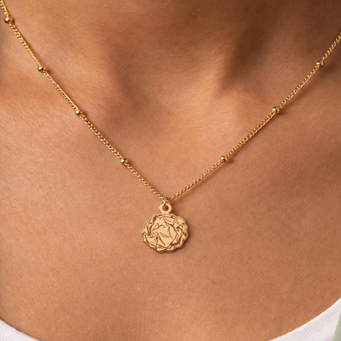 Rose Bloom Charm Necklace