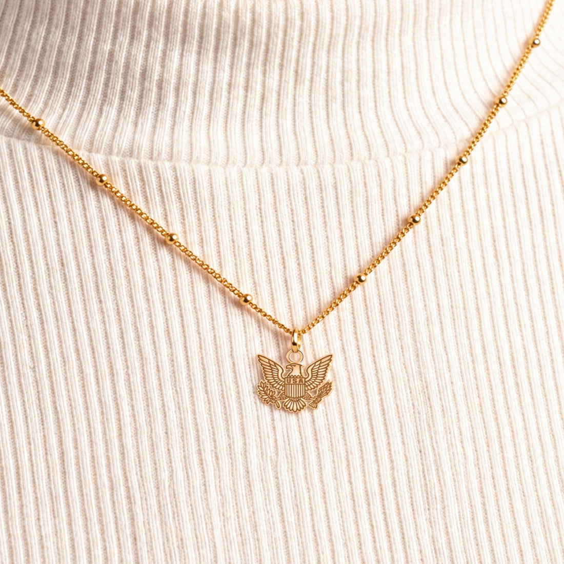 Bald Eagle Beady Necklace