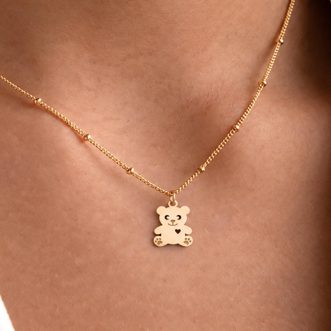 Teddy Bear Charm Necklace