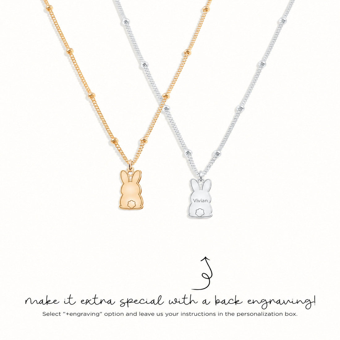 Bunny Charm Beady Necklace