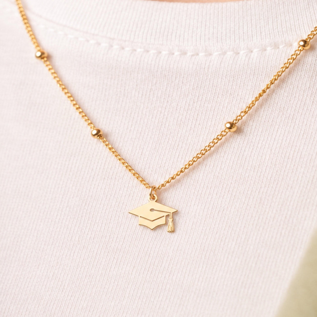 Graduation Cap Beady Necklace