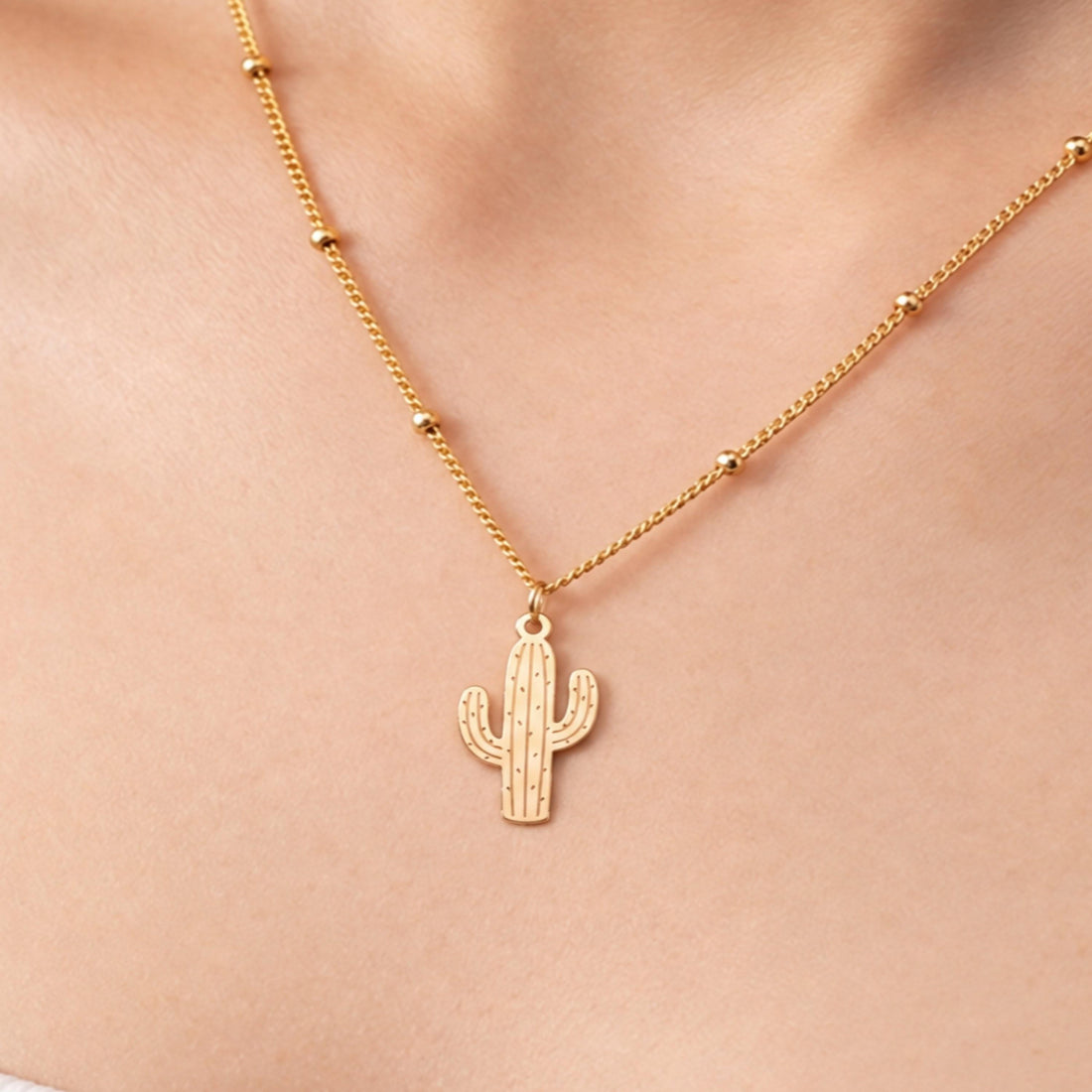 Saguaro Cactus Charm Necklace