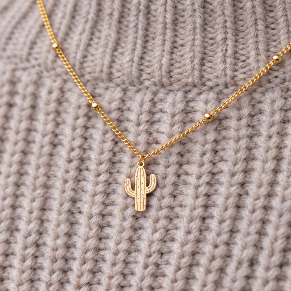 Saguaro Cactus Charm Necklace